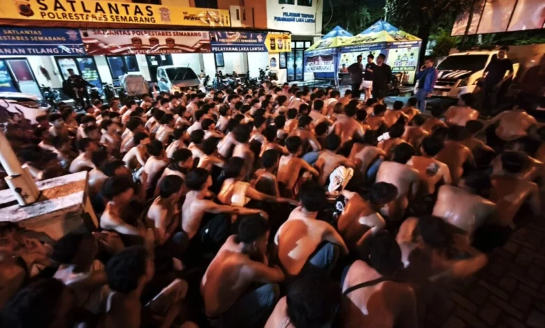 Gelar Konvoi, 273 Anggota Gangster Diamankan Gelar Konvoi, 273 Anggota Gangster Diamankan